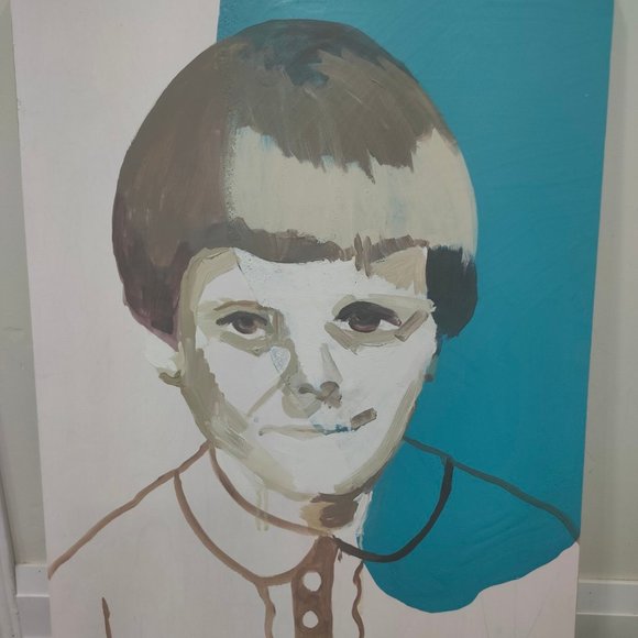 Exquisite Boy Portrait Painting on Wood - 24" x 36" - Picture 1 of 4